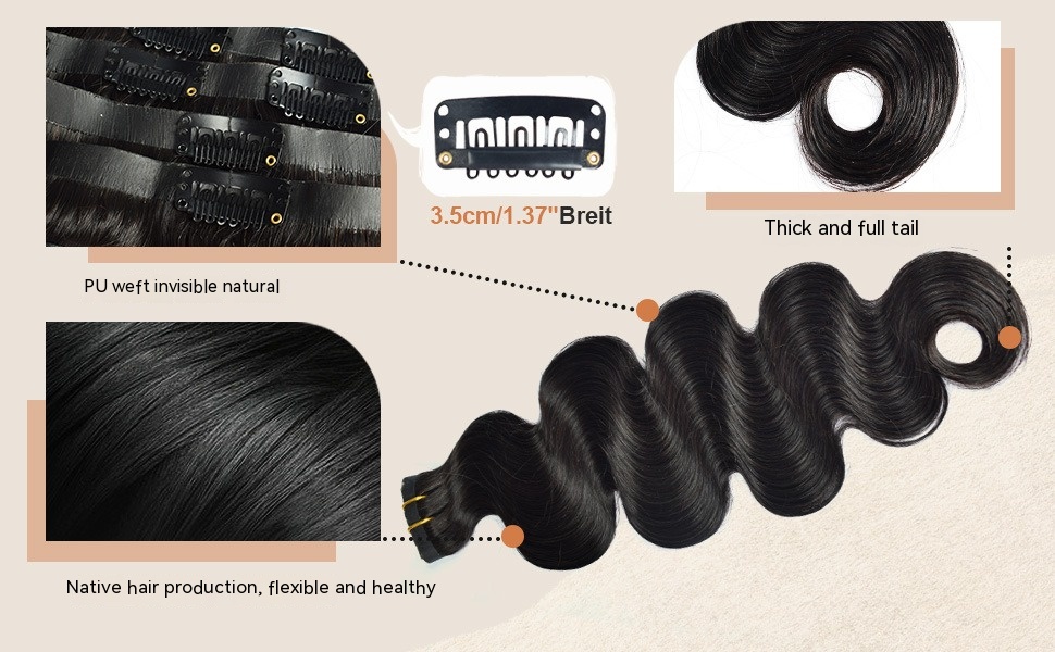 Transform your look with chic curls using our full real hair PU clip, offering versatility in styling and a refined appearance suitable for any occasion